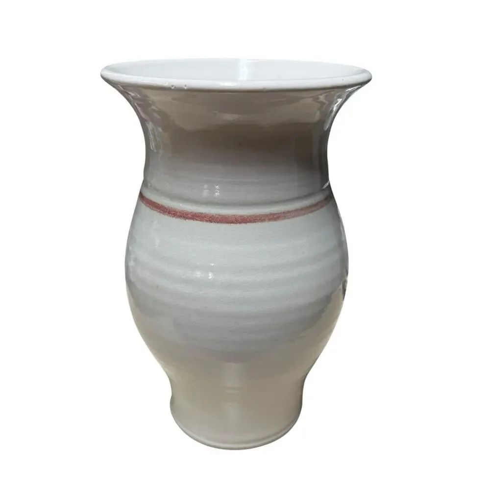 Vase Art Pottery Abstract Floral Stoneware Vintage Volup Handmade Flower Fairy